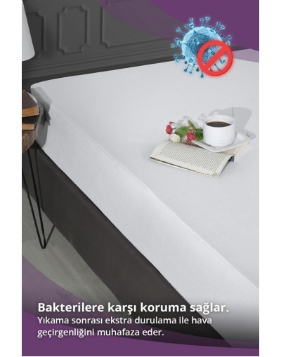 VAVEY Sıvı Geçirmez Yatak Alezi Pamuklu 200x200cm Fitted Baza+30cm
