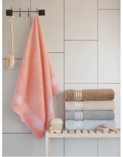 VAVEY Maria Su Emici Antibakteriyel Ekstra Yumuşak Pamuklu Banyo Havlusu 1 Adet 70x140 cm Pembe