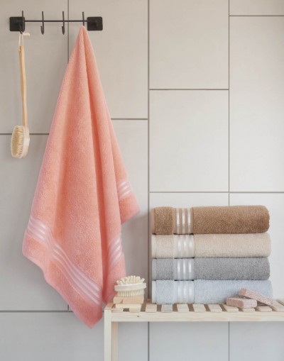 VAVEY Maria Su Emici Antibakteriyel Ekstra Yumuşak Pamuklu Banyo Havlusu 1 Adet 70x140 cm Pembe