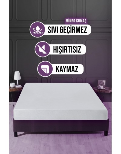 VAVEY Su Sıvı Geçirmez Su Emmez Terletmez Yatak Koruyucu Alezi Mikro 90x190cm Fitted Baza 30cm