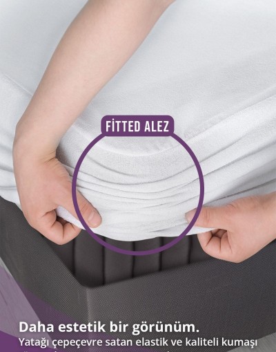 VAVEY Su Sıvı Geçirmez Su Emmez Terletmez Yatak Koruyucu Alezi Mikro 90x190cm Fitted Baza 30cm