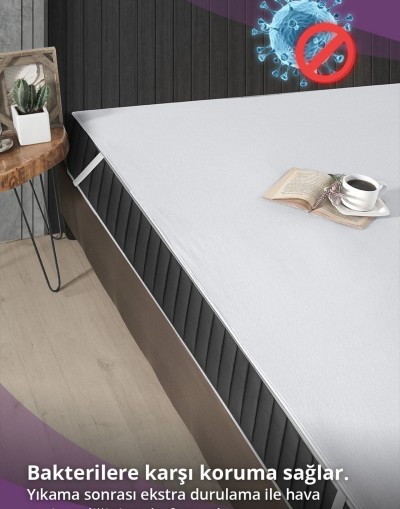 VAVEY Su Sıvı Geçirmez Su Emmez Terletmez Yatak Koruyucu Alezi Pamuklu 160x200 Cm Dört Köşe Lastikli