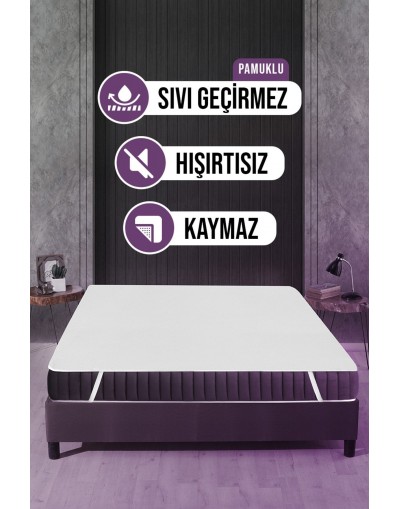 VAVEY Su Sıvı Geçirmez Su Emmez Terletmez Yatak Koruyucu Alezi Pamuklu 90x190cm Dört Köşe Lastikli